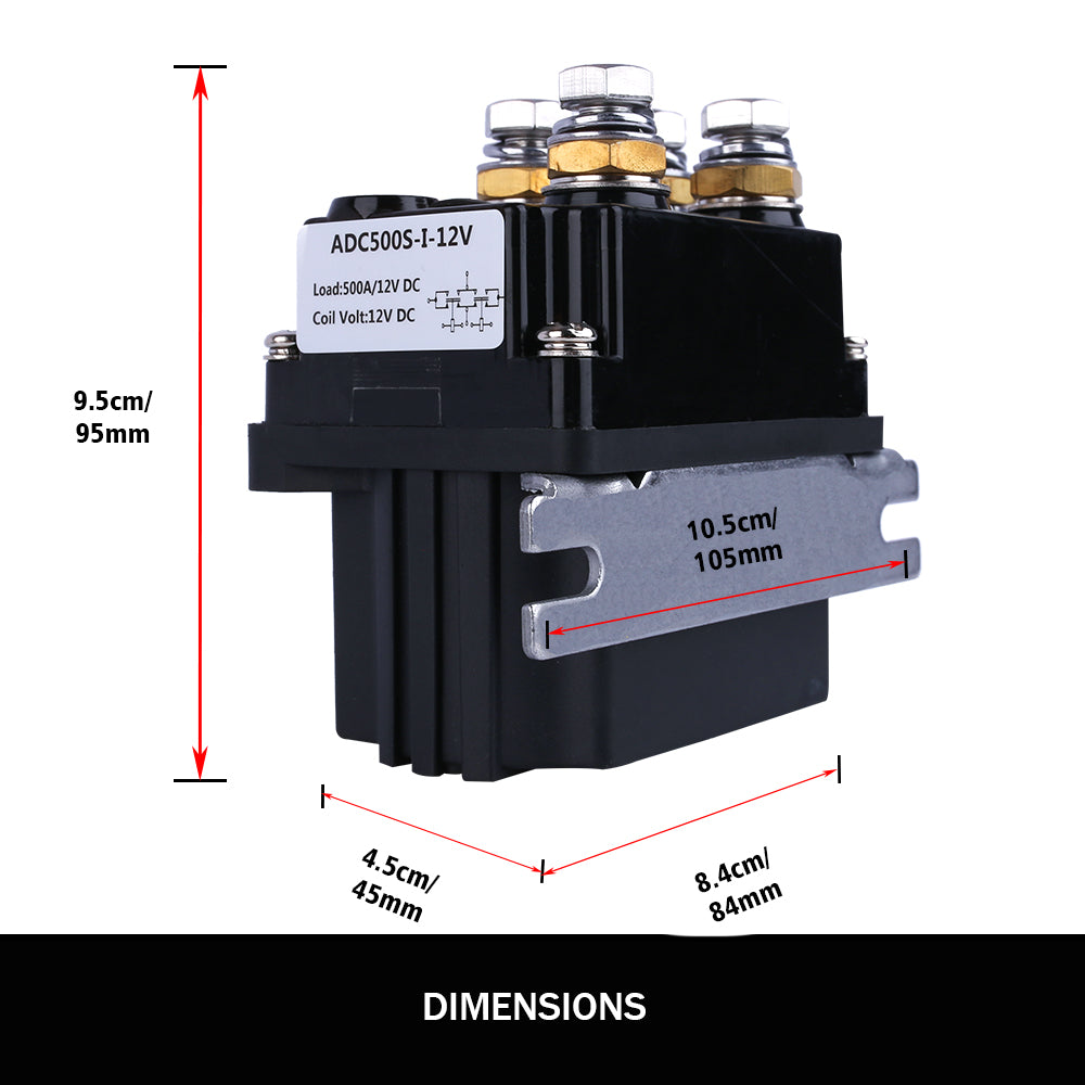 X-BULL Winch Solenoid Relay Wiring Controller 500A 12V and 150ft Wireless Remote 4T Block Pulley - SILBERSHELL