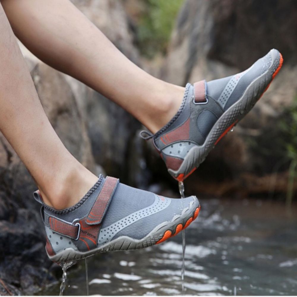 Men Women Water Shoes Barefoot Quick Dry Aqua Sports Shoes - Grey Size EU39 = US6