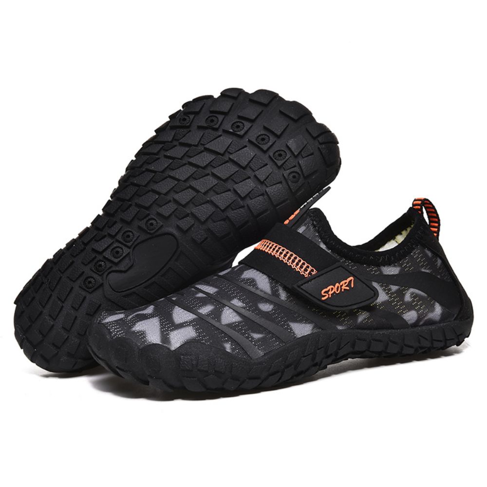 Kids Water Shoes Barefoot Quick Dry Aqua Sports Shoes Boys Girls (Pattern Printed) - Black Size Bigkid US5.5 = EU37