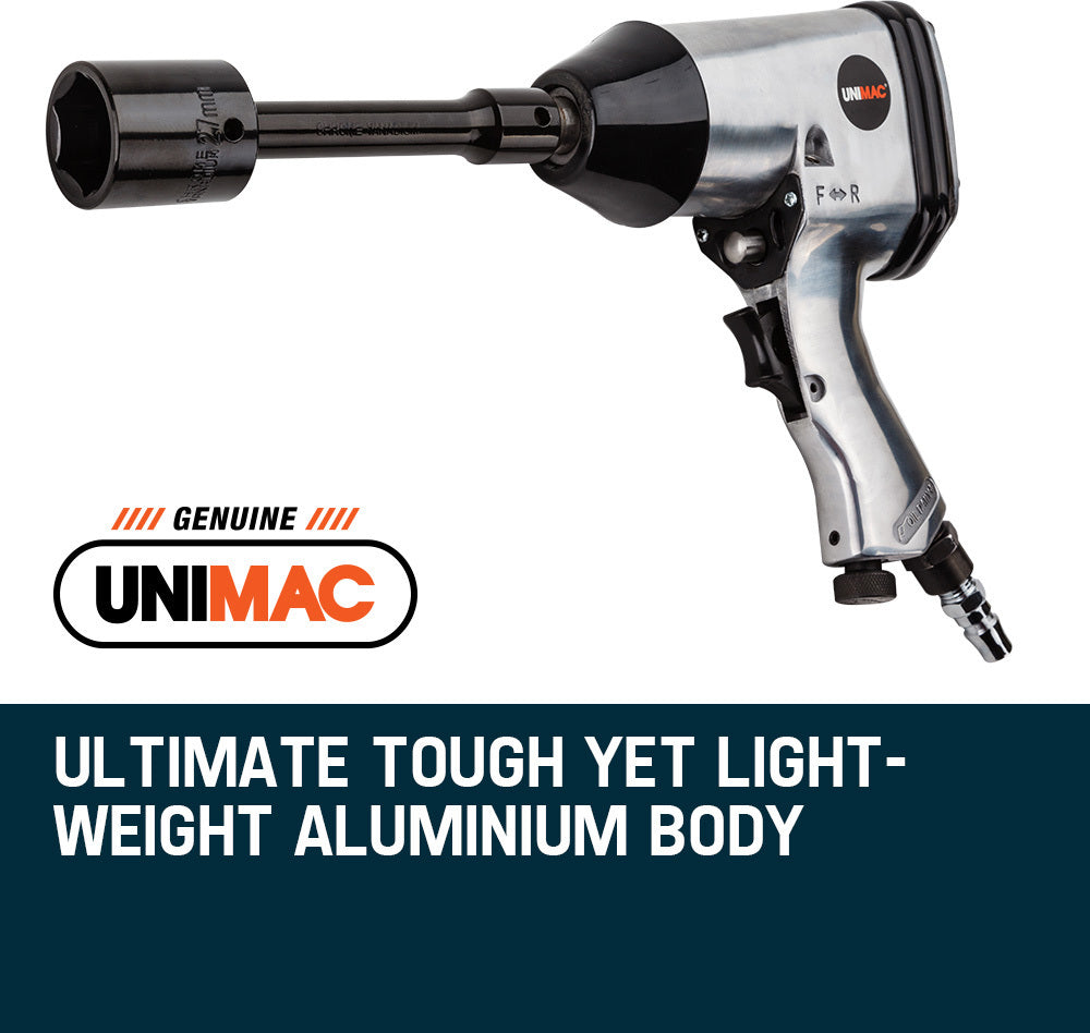 UNIMAC Air Impact Wrench Kit 17pc 1/2 Rattle Gun Set Socket Pneumatic Metric - SILBERSHELL