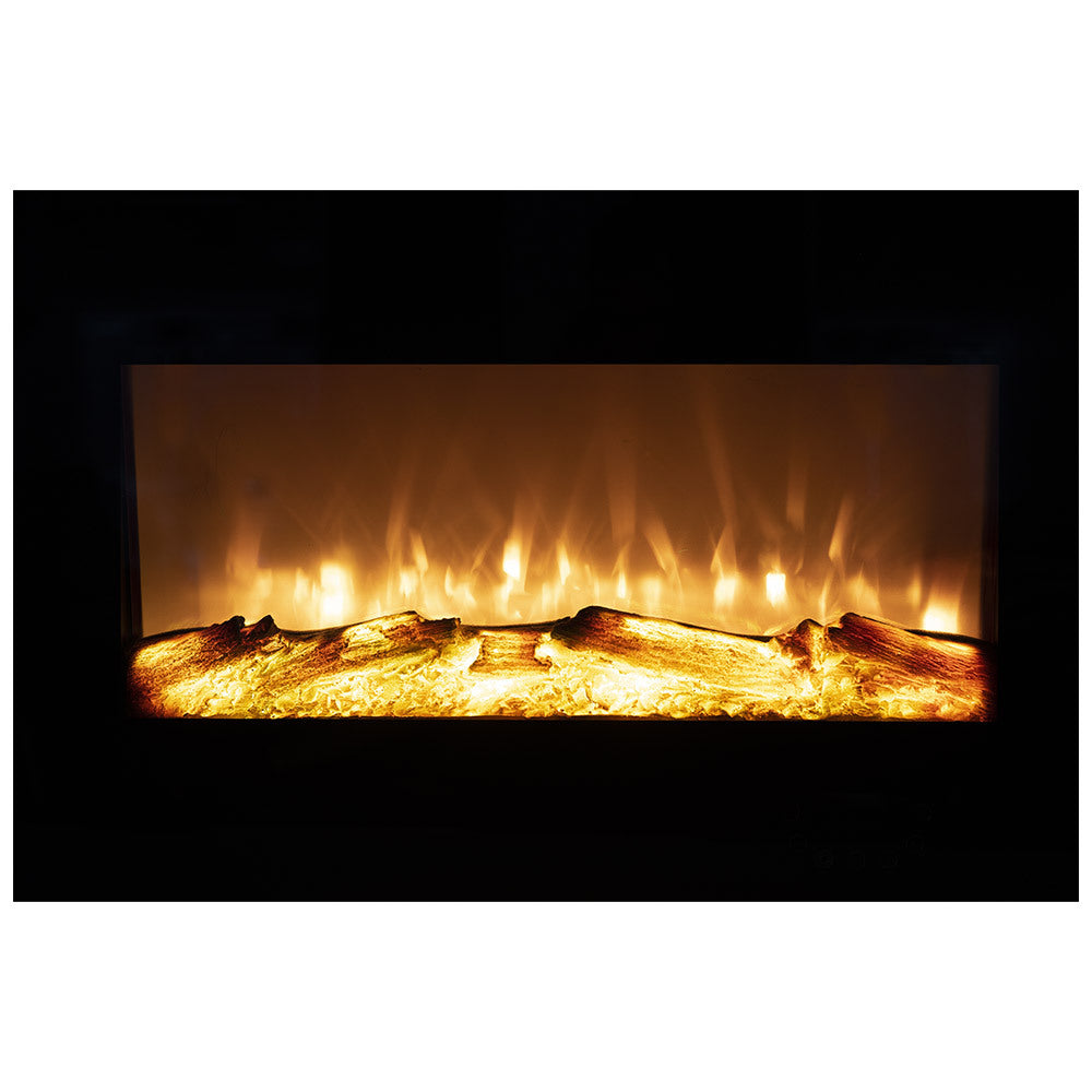 CARSON 80cm Wall Mounted Electric Fireplace Heater with Flame Effect Options - SILBERSHELL