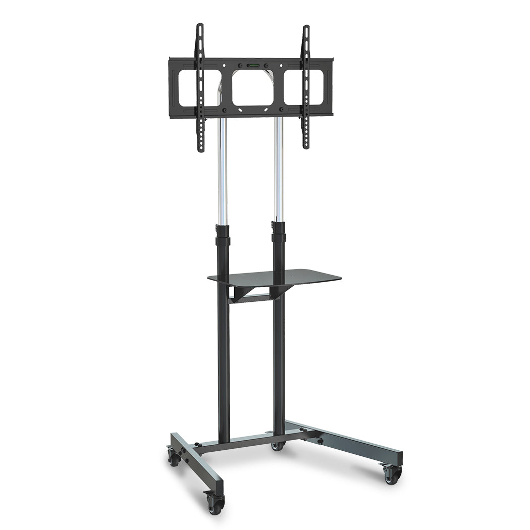 FORTIA TV Stand Mobile Mount 37-70 Inch Tall Universal Rolling Trolley Black 65Inch - SILBERSHELL