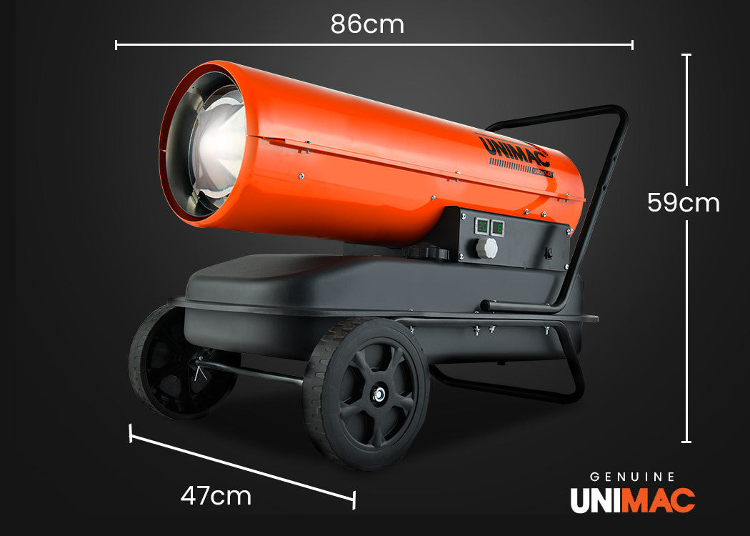 UNIMAC 30KW Industrial Space Heater Diesel Blow Fan Portable Workshop Thermostat - SILBERSHELL