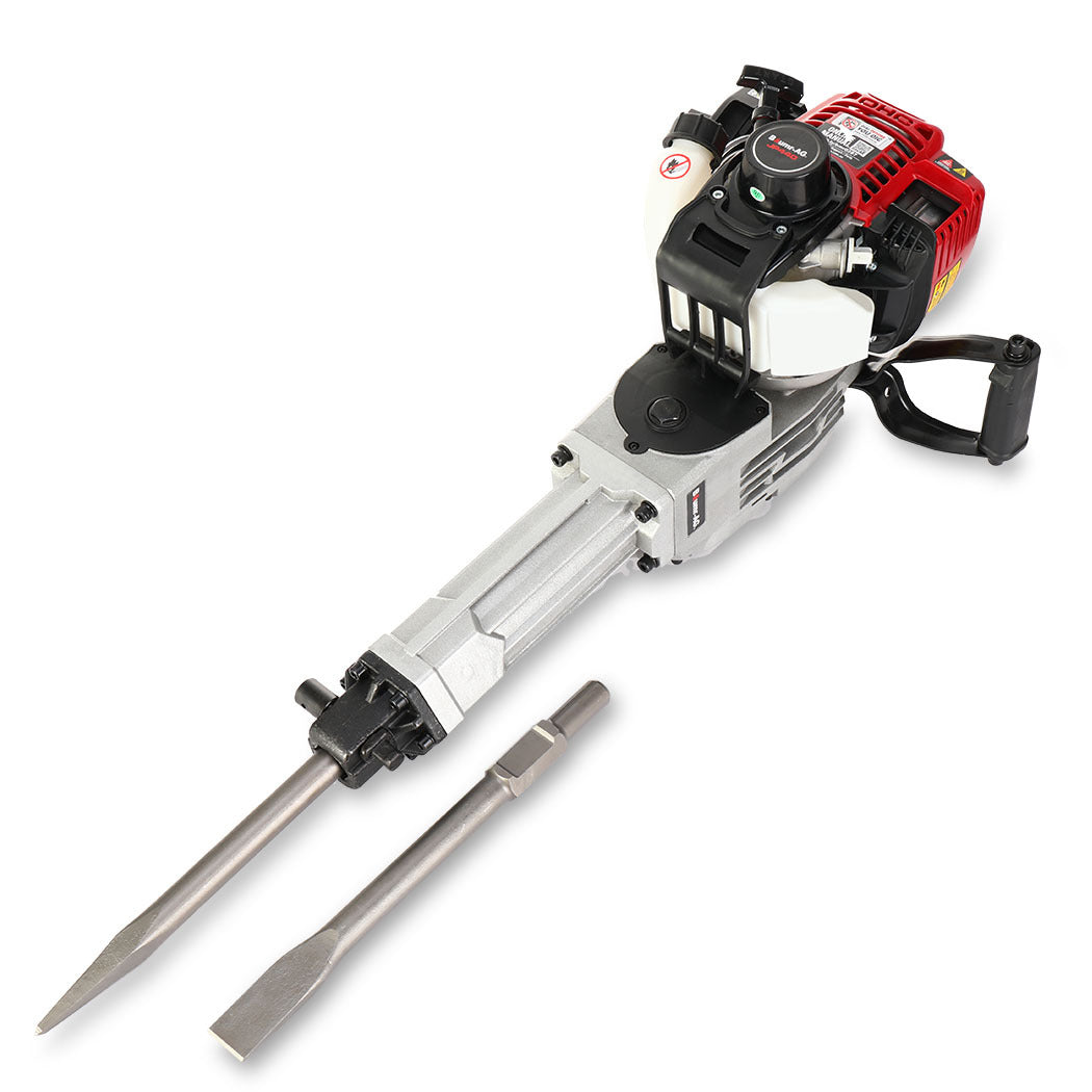 Baumr-AG 4 Stroke Petrol Jackhammer, with 2 Chisels, Carry Bag - SILBERSHELL