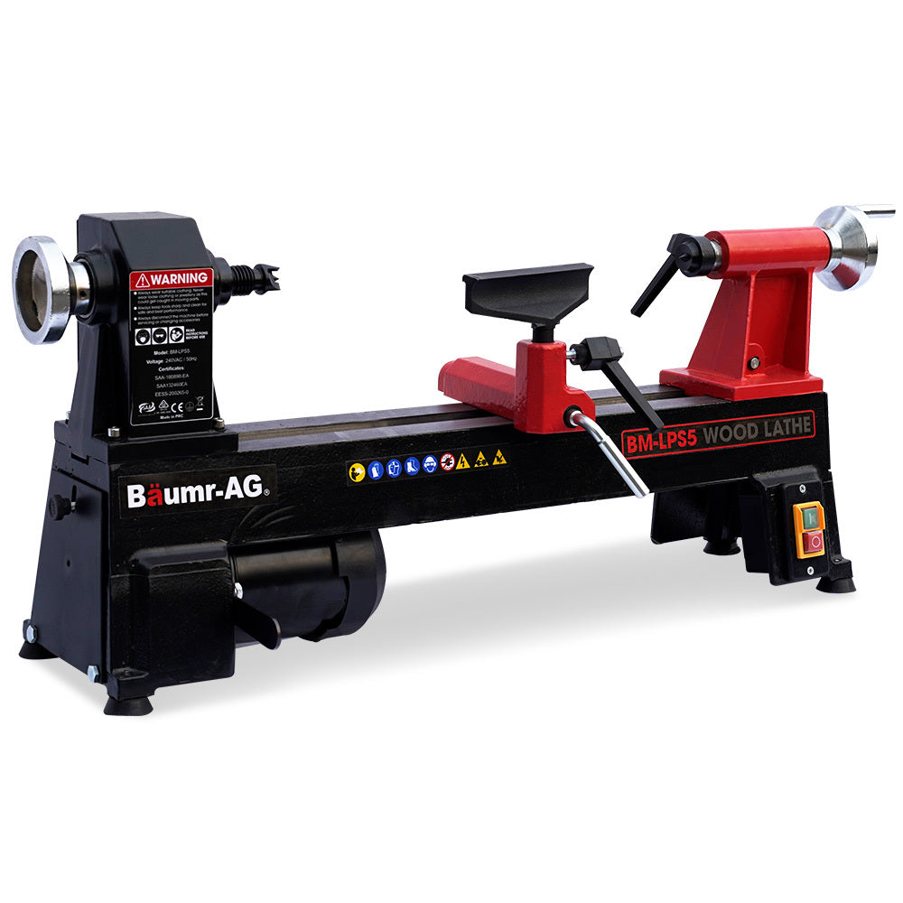 BAUMR-AG 450 x 254mm Heavy Duty Wood Lathe Turning Machine 400W S1 Motor, 5 Speed - SILBERSHELL