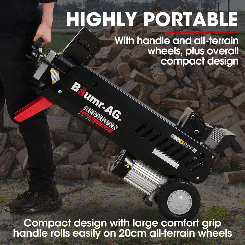 Baumr-AG 10 Tonne Electric Hydraulic Wood Log Splitter - HPS3800E - SILBERSHELL