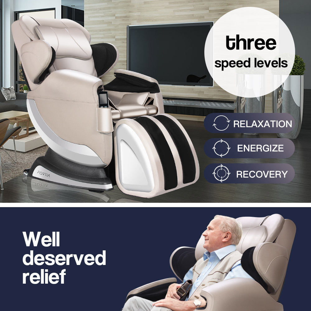 FORTIA Electric Massage Chair Full Body Reclining Zero Gravity Shiatsu Recliner Back Kneading - SILBERSHELL