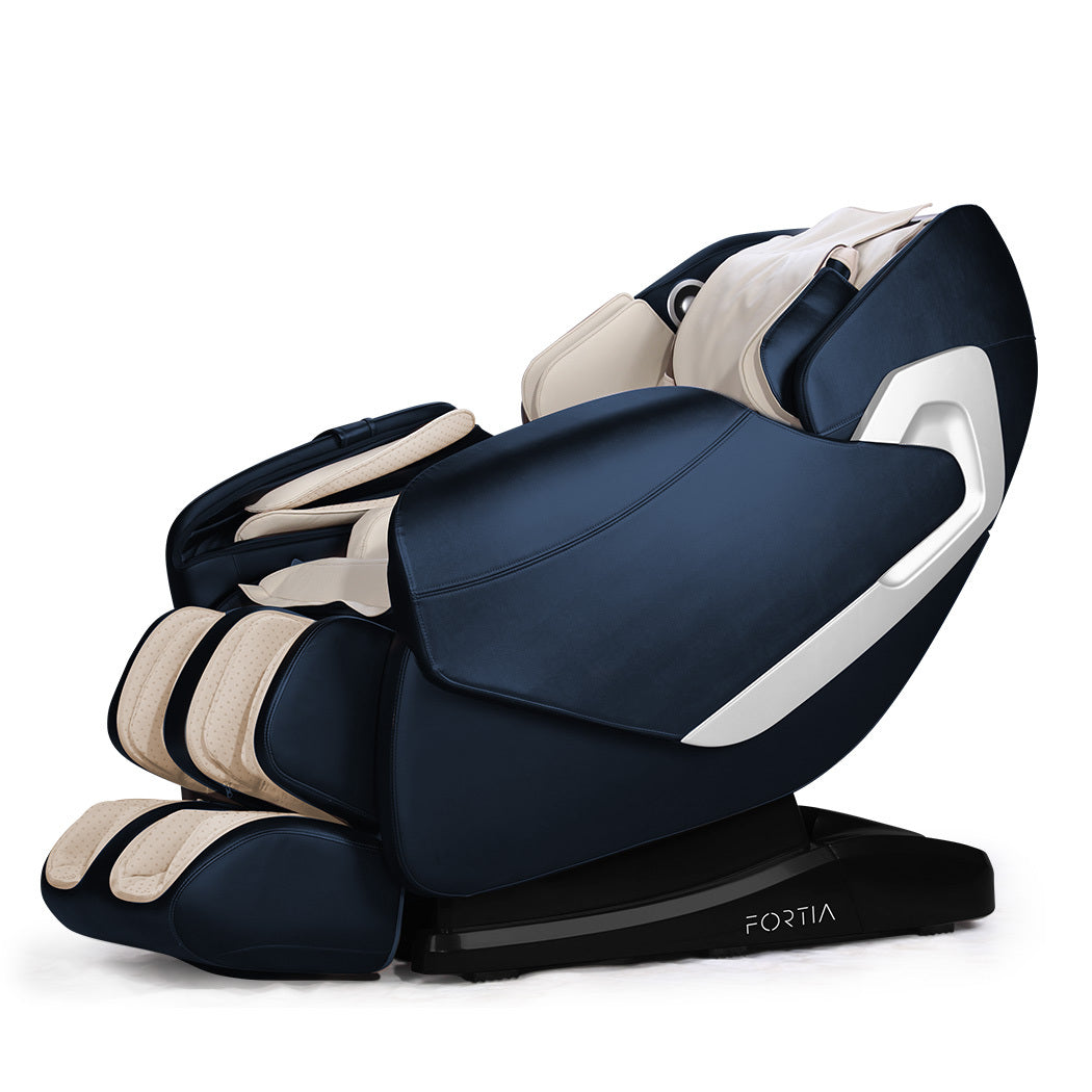 FORTIA Cloud 9 MkII Electric Massage Chair Full Body Zero Gravity with Heat and Bluetooth Navy Blue/Cream - SILBERSHELL