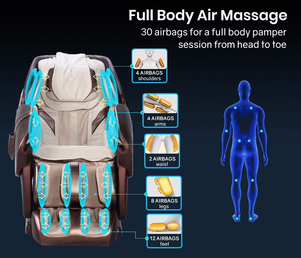 FORTIA Electric Massage Chair Zero Gravity Heating Massager Full Body Shiatsu Recliner, Remote Control - SILBERSHELL