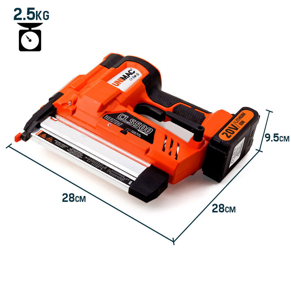 UNIMAC Brad Nailer Staple Gun Cordless 2-in-1 Lithium 20V Nail Gun 18ga Nails - SILBERSHELL