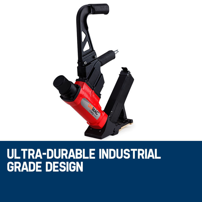 UNIMAC Pneumatic Flooring Nailer Staple Gun Floor Gas Nail Cleat Stapler - SILBERSHELL