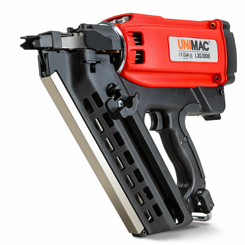 UNIMAC Cordless Framing Nailer 34 Degree Gas Nail Gun Portable Battery Charger - SILBERSHELL