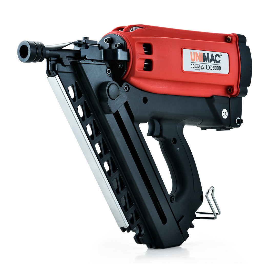 UNIMAC Cordless Framing Nailer 34 Degree Gas Nail Gun Kit - 2nd Gen Brushless - SILBERSHELL