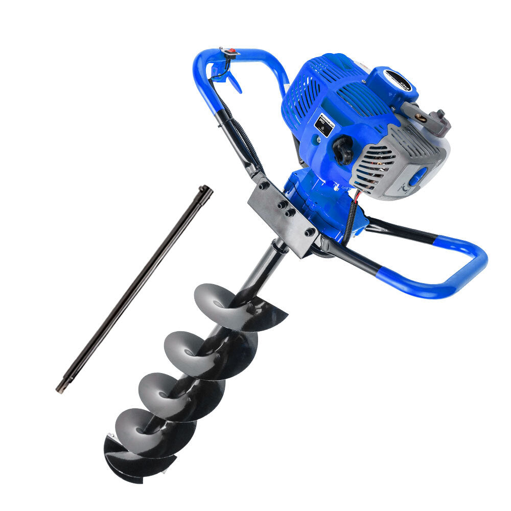 POWERBLADE Post Hole Digger 62CC Posthole Earth Auger Fence Borer Petrol Drill - SILBERSHELL