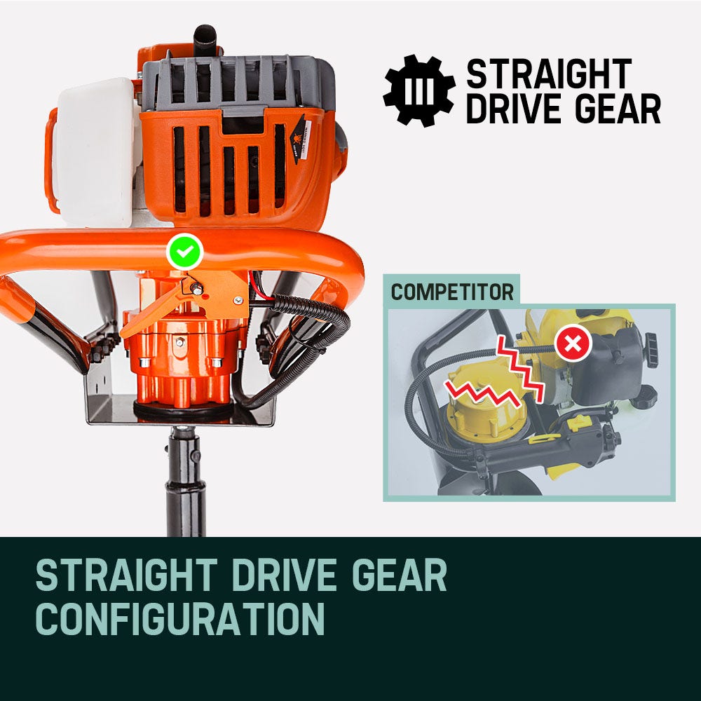 Baumr-AG Post Hole Digger 75CC Posthole Earth Auger Fence Borer Petrol Drill Bit - SILBERSHELL