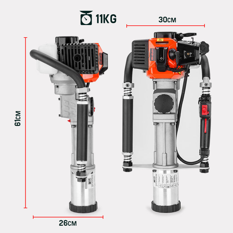Baumr-AG Petrol Post Driver - 40CC 2-Stroke Pile Star Picket Rammer Fence - SILBERSHELL