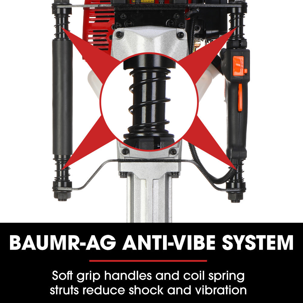 Baumr-AG 52cc 2-Stroke Petrol Post Driver with Carry Case & 2 Drive Sockets - SILBERSHELL