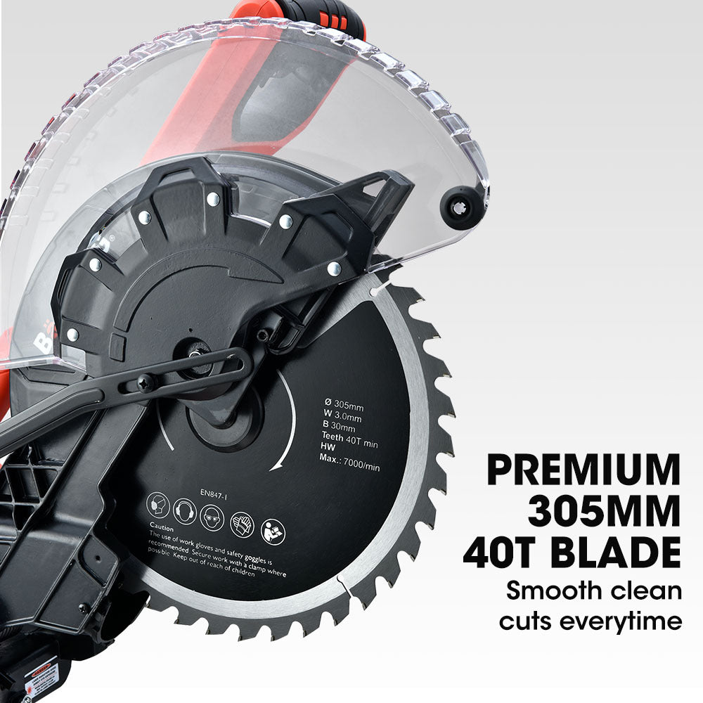 BAUMR-AG 305mm Compound Mitre Saw Dual Bevel Sliding Drop Saws 2200W - SILBERSHELL