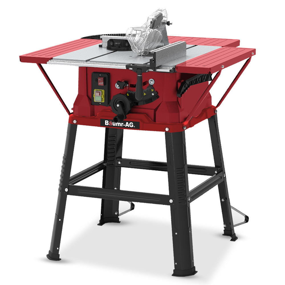 Baumr-AG Table Saw with Stand, Electric Corded Bench Saws 2000W 254mm, Laser Guide - SILBERSHELL