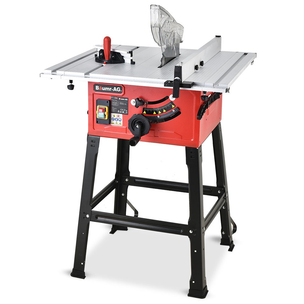 Baumr-AG 2000W 254mm Corded Table Saw with Stand, Extendable, Laser Guide - SILBERSHELL