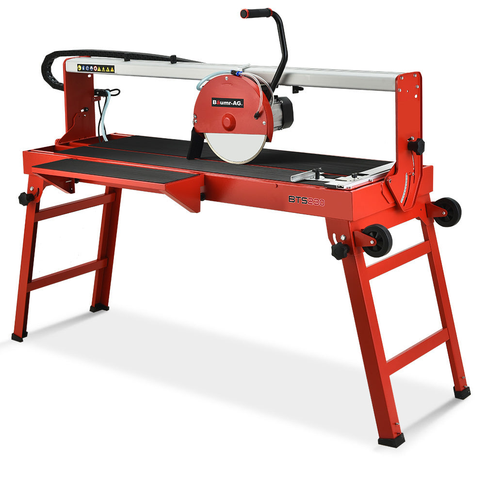 BAUMR-AG 1500W Electric Tile Saw Cutter with 300mm (12") Blade, 920mm Cutting Length, Side Extension Table - SILBERSHELL