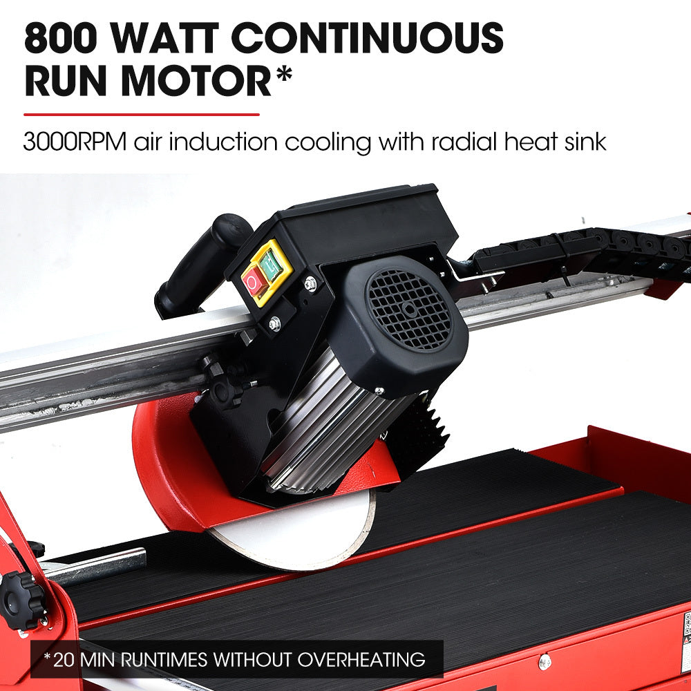 BAUMR-AG 800W Electric Tile Saw Cutter with 200mm (8") Blade, 620mm Cutting Length - SILBERSHELL