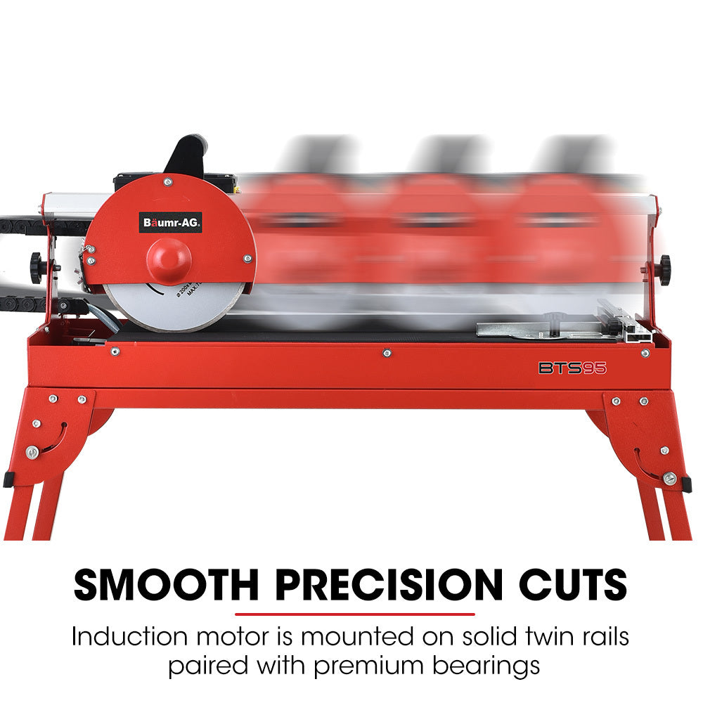 BAUMR-AG 800W Electric Tile Saw Cutter with 200mm (8") Blade, 620mm Cutting Length - SILBERSHELL