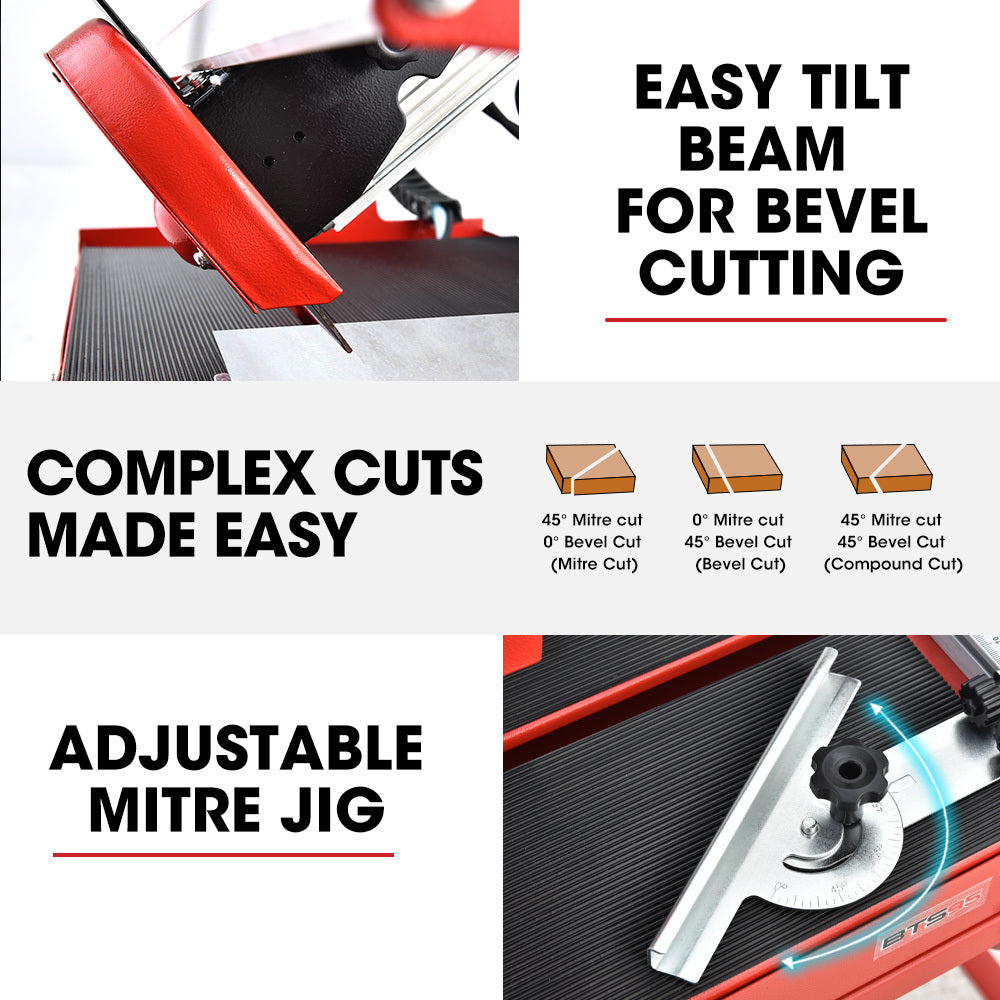 BAUMR-AG 800W Electric Tile Saw Cutter with 200mm (8") Blade, 620mm Cutting Length - SILBERSHELL