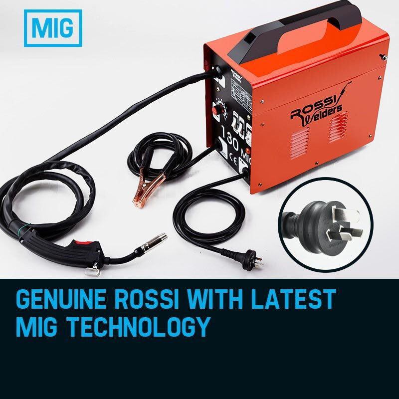 ROSSI 130Amp MIG Gas Gasless Welder Metal Inert Welding Machine Tool - SILBERSHELL