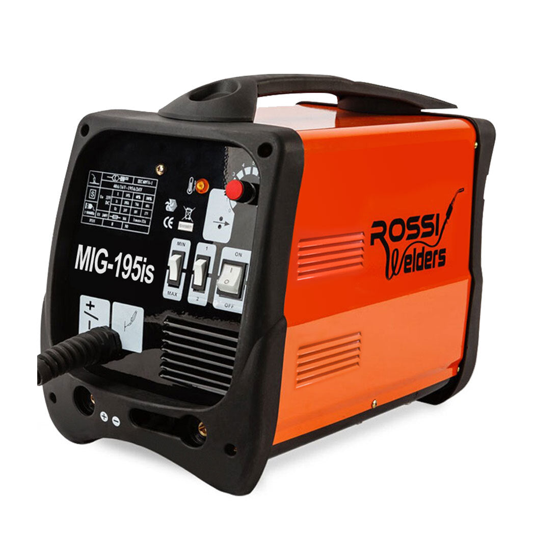 ROSSI 195Amp Welder MIG ARC MAG Welding Machine Gas / Gasless Portable 195A - SILBERSHELL