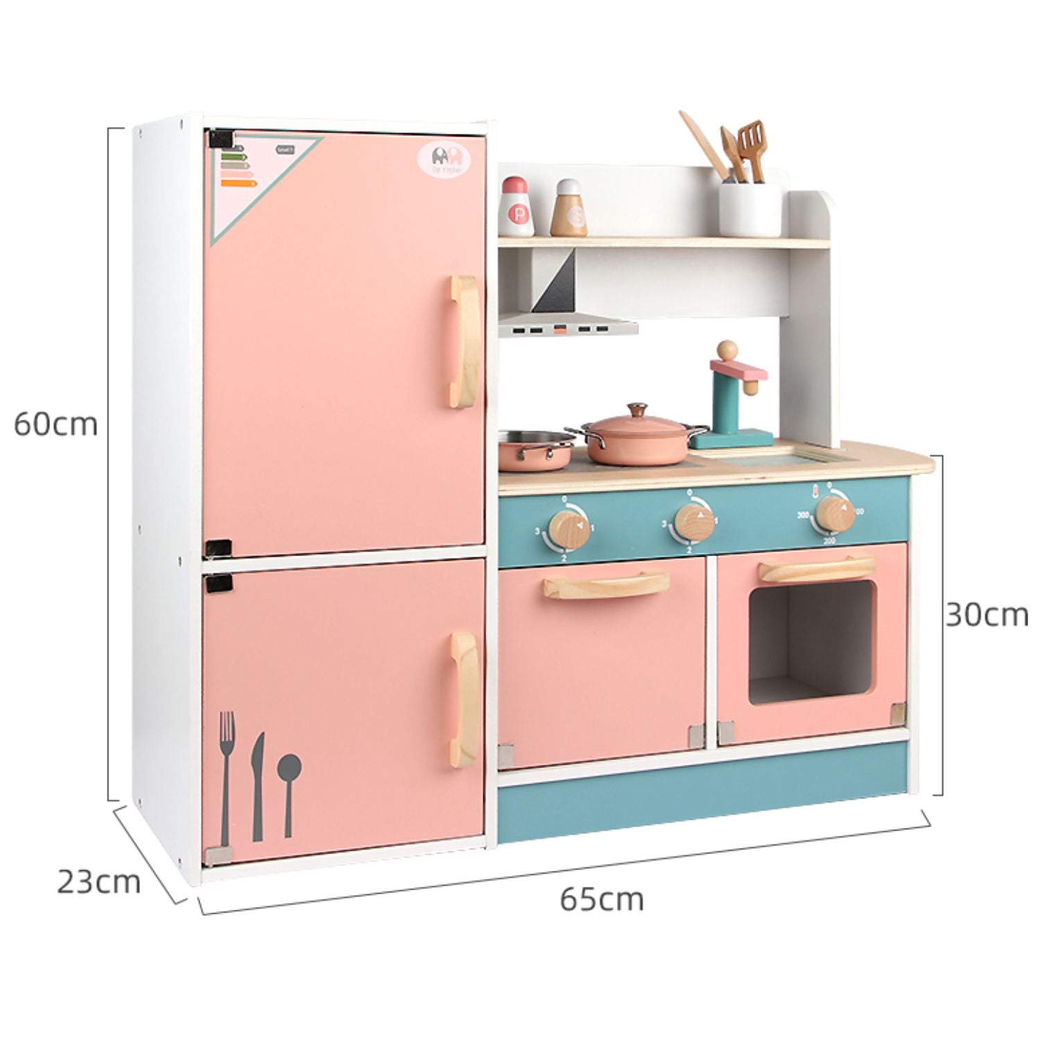 EKKIO Wooden Kitchen Playset for Kids (Refrigerator Kitchen Set) EK-KP-105-MS - SILBERSHELL