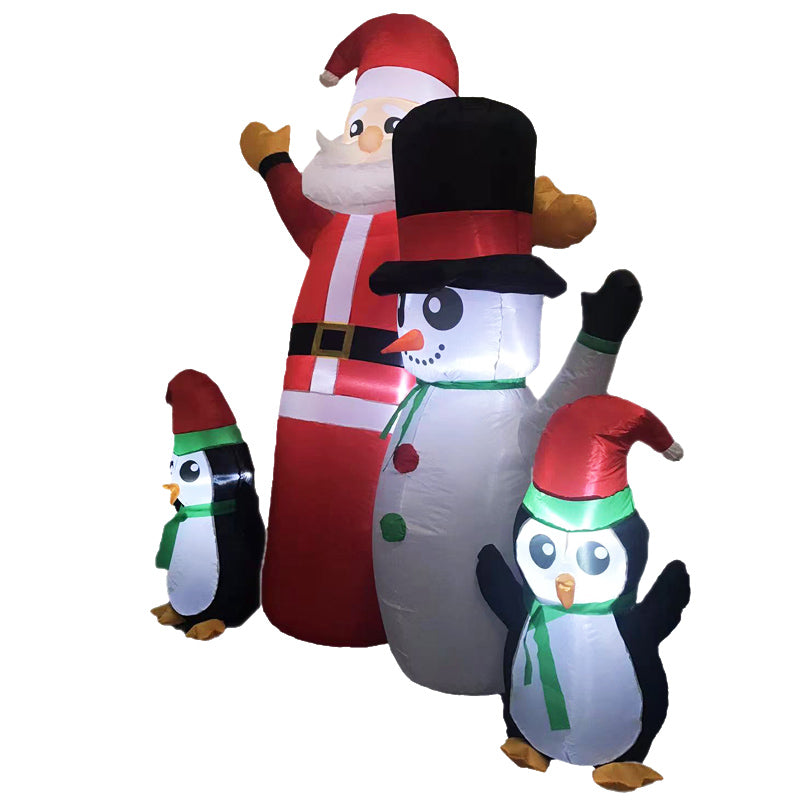 Festiss 1.8m Santa Snowman and Penguin Greeting Christmas Inflatable with LED