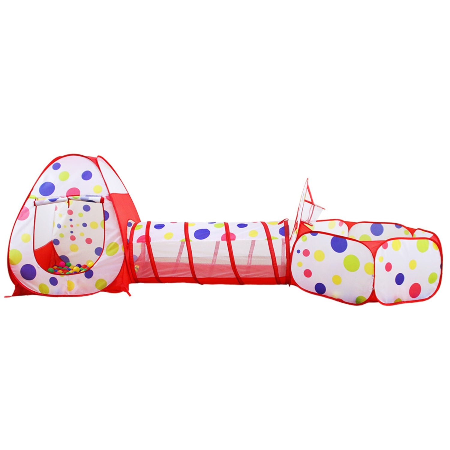 GOMINIMO 3 in 1 Mix Colour Dot Style Kids Play Tent GO-KT-114-LK - SILBERSHELL