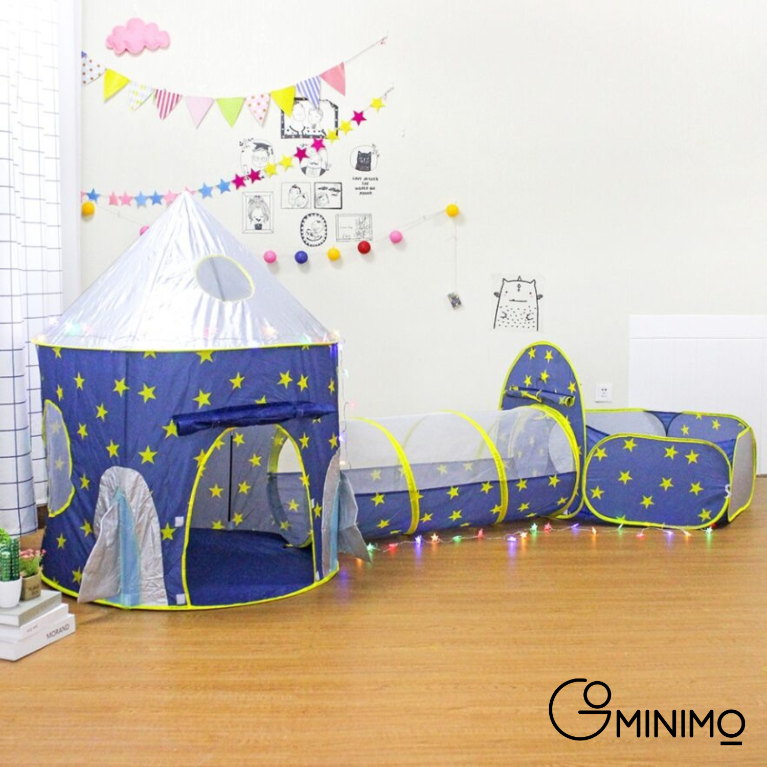 GOMINIMO 3 in 1 Sky Style Kids Play Tent with Carrying Bag (Blue and Yellow) GO-KT-100-LK - SILBERSHELL