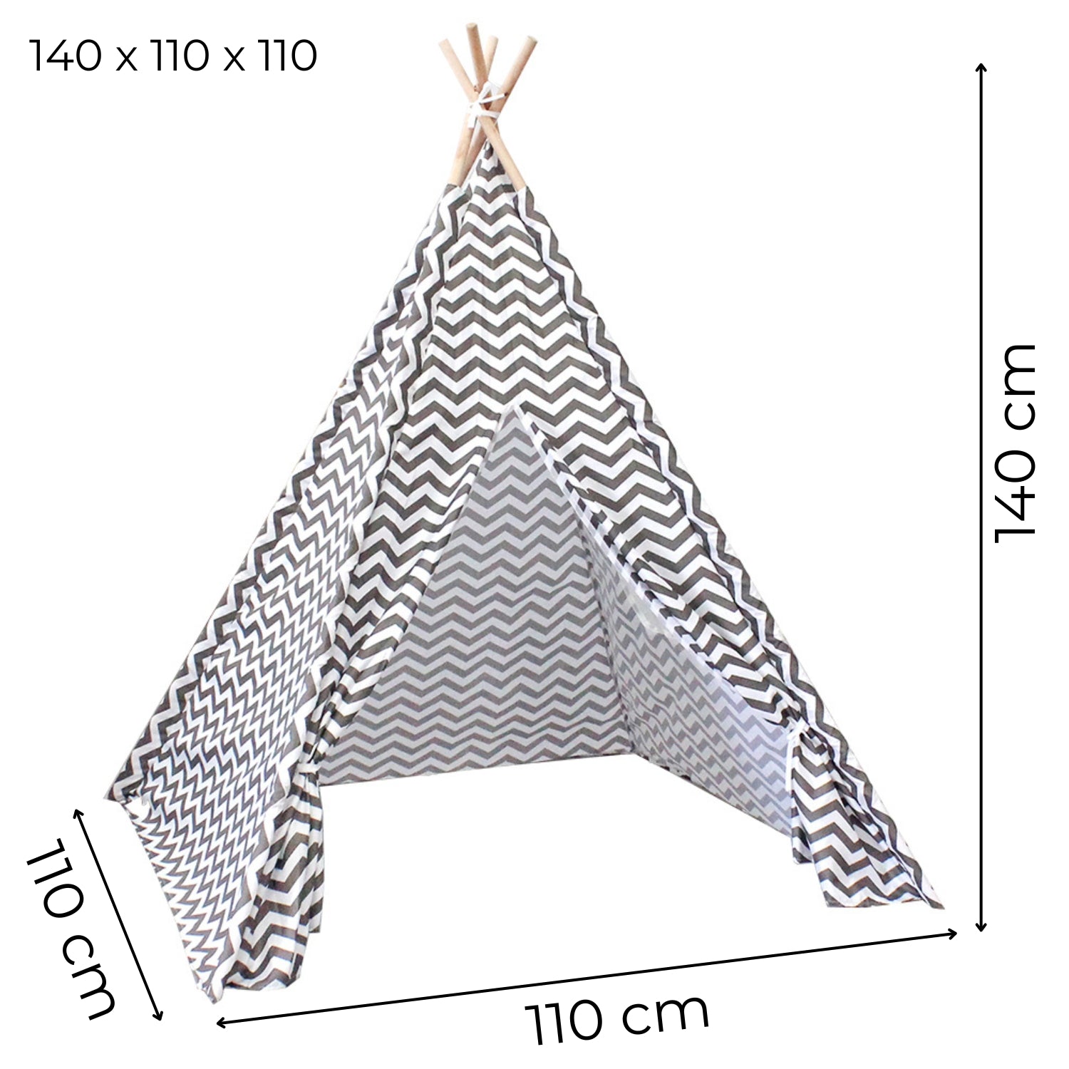 GOMINIMO Kids Teepee Tent with Side Window and Carry Case (Wave Stripe) GO-KT-103-LK - SILBERSHELL