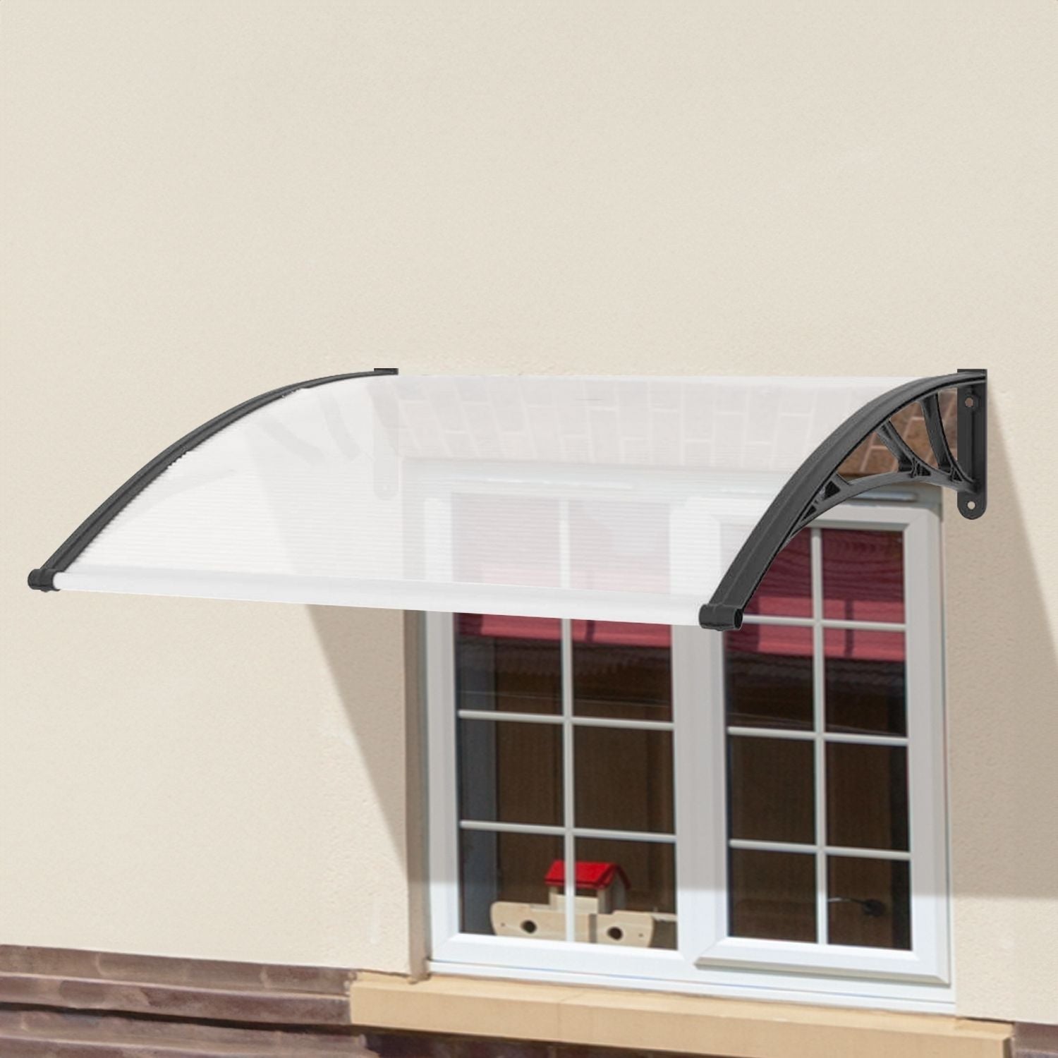 NOVEDEN Window Door Awning Canopy Outdoor UV Patio Rain Cover Clear White 1M X 2.4M Type 1