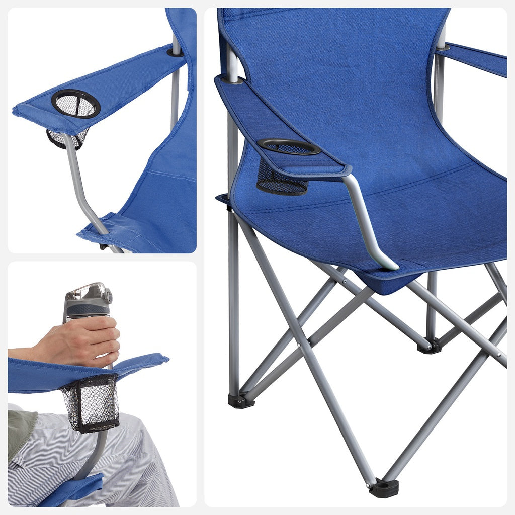 SONGMICS Set of 2 Folding Camping Outdoor Chairs Blue - SILBERSHELL