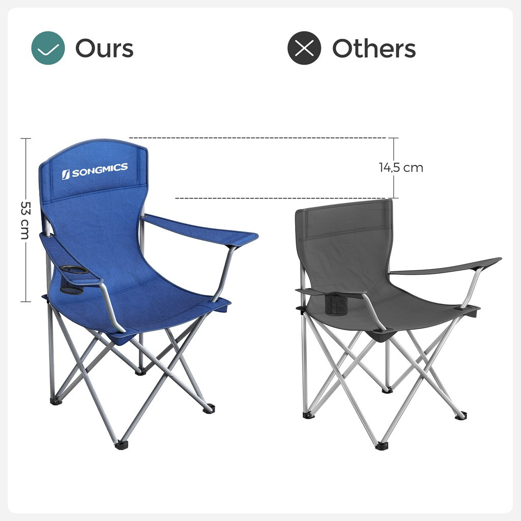 SONGMICS Set of 2 Folding Camping Outdoor Chairs Blue - SILBERSHELL