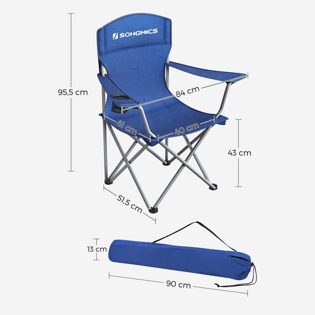 SONGMICS Set of 2 Folding Camping Outdoor Chairs Blue - SILBERSHELL