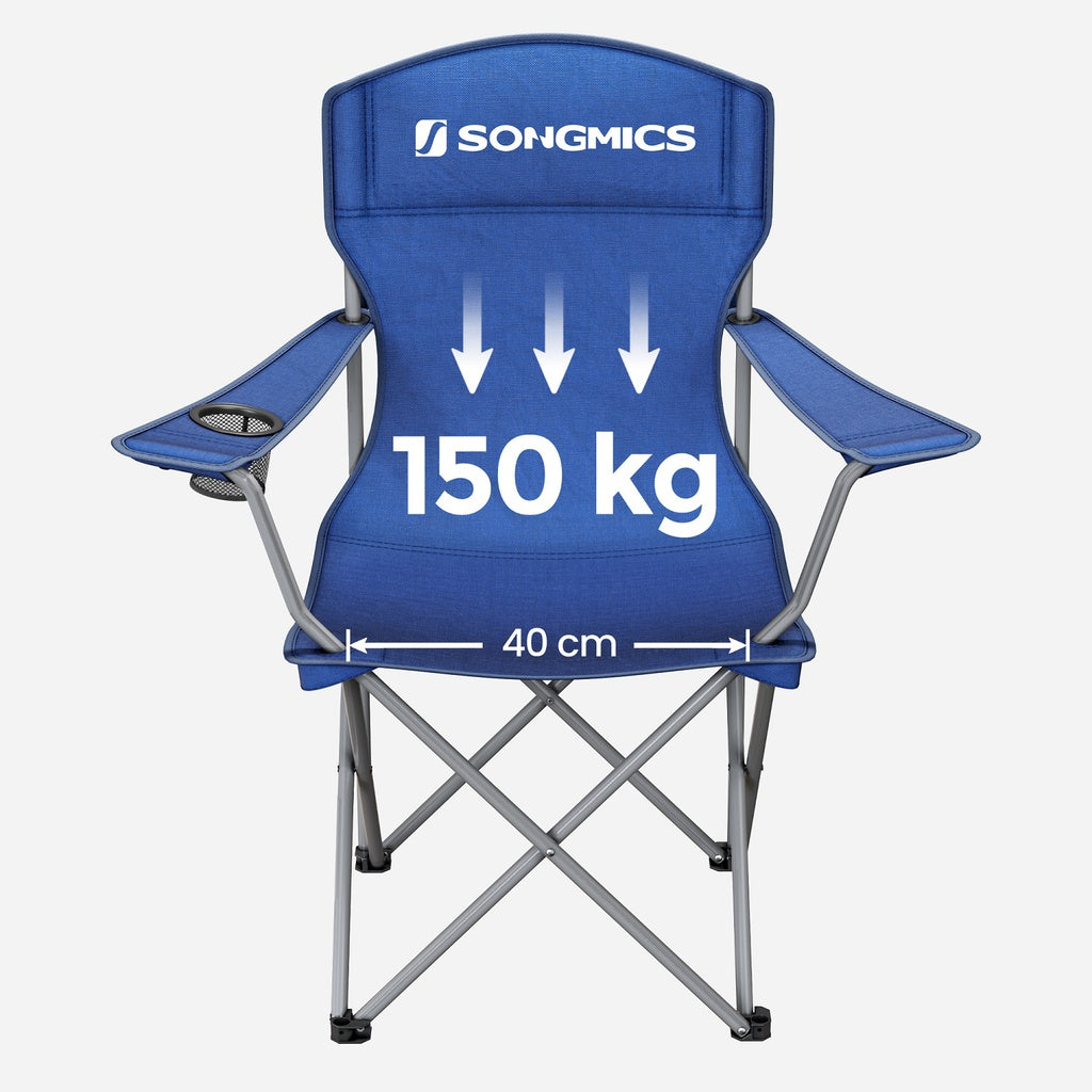 SONGMICS Set of 2 Folding Camping Outdoor Chairs Blue - SILBERSHELL