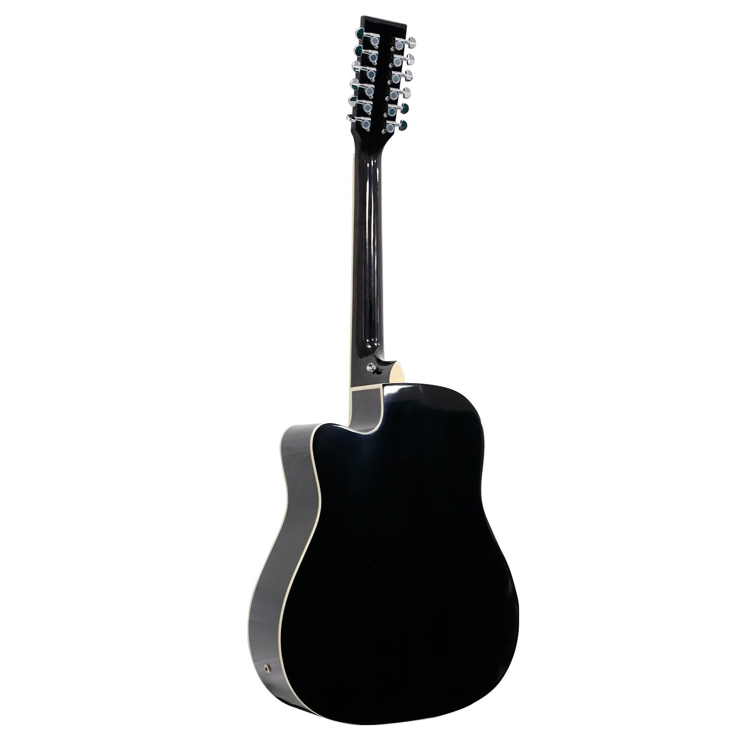 Karrera 12-String Acoustic Guitar with EQ - Black - SILBERSHELL