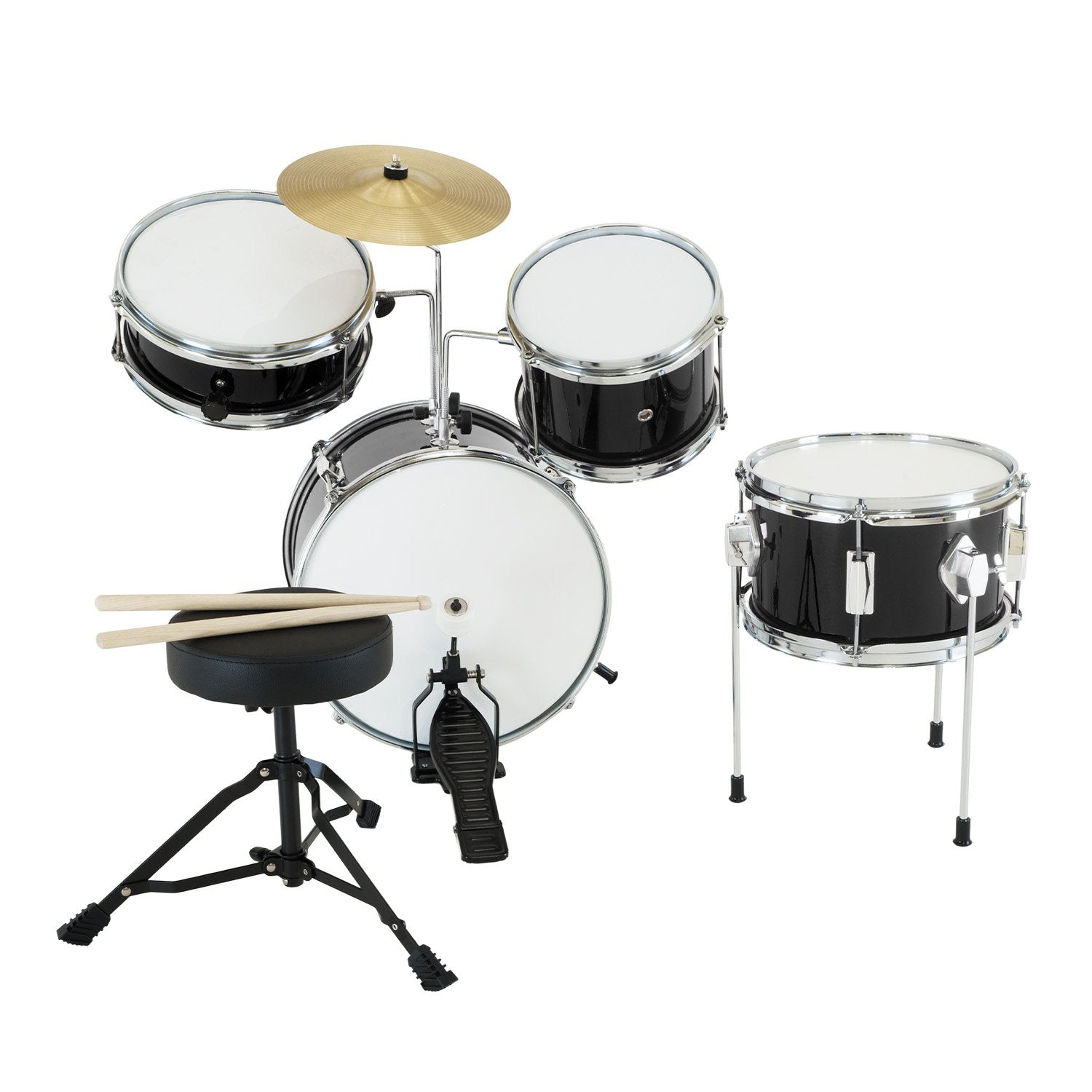 Karrera Children's 4pc Drum Kit - Black - SILBERSHELL