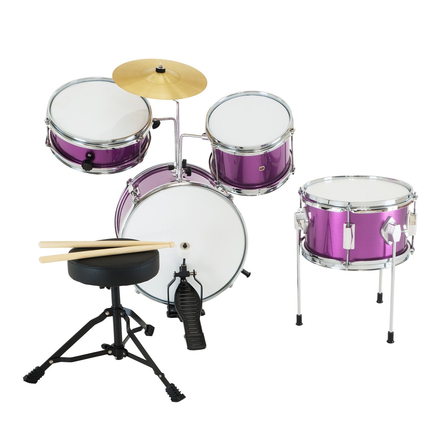 Karrera Childrens 4pc Drum Kit - Purple - SILBERSHELL