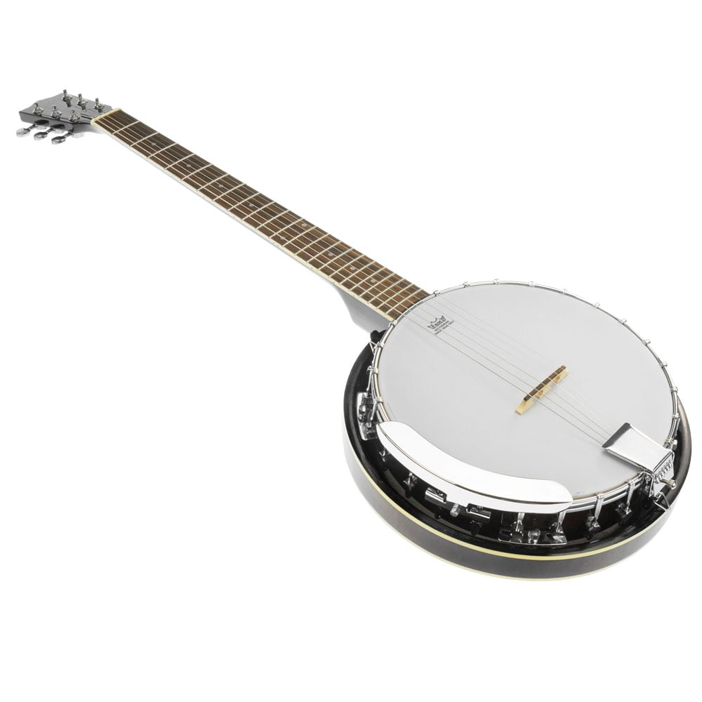 Karrera 6 String Resonator Banjo -  Black - SILBERSHELL