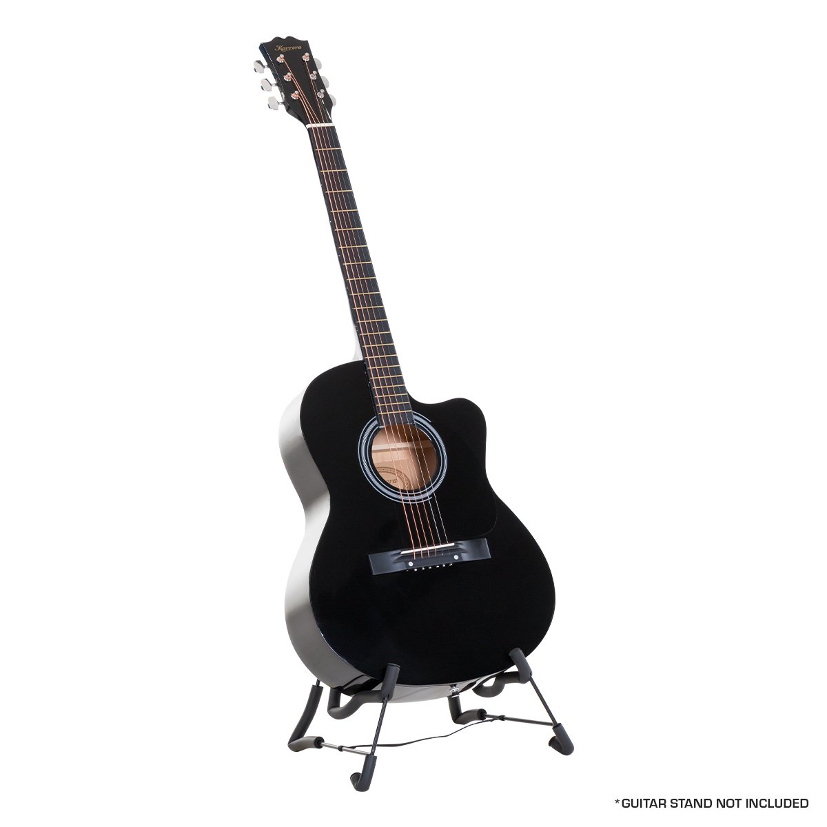 Karrera Acoustic Cutaway 40in Guitar - Black - SILBERSHELL