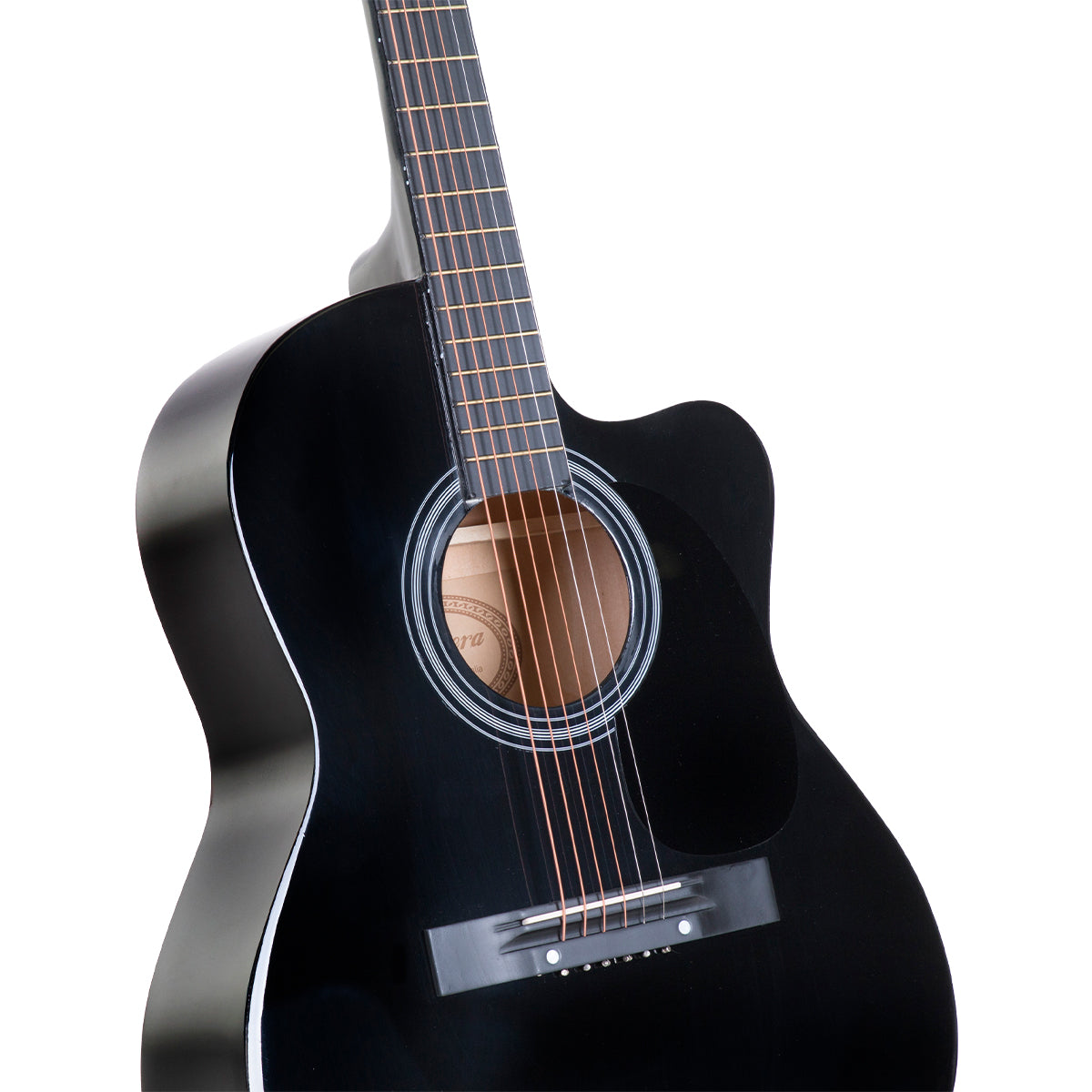 Karrera Acoustic Cutaway 40in Guitar - Black - SILBERSHELL