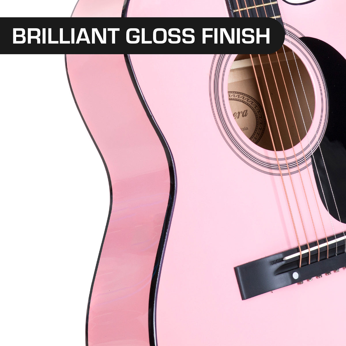 Karrera Acoustic Cutaway 40in Guitar - Pink - SILBERSHELL