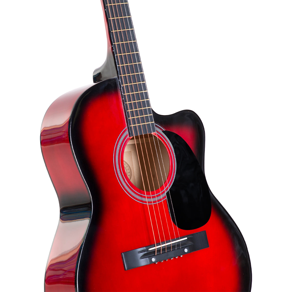 Karrera Acoustic Cutaway 40in Guitar - Red - SILBERSHELL