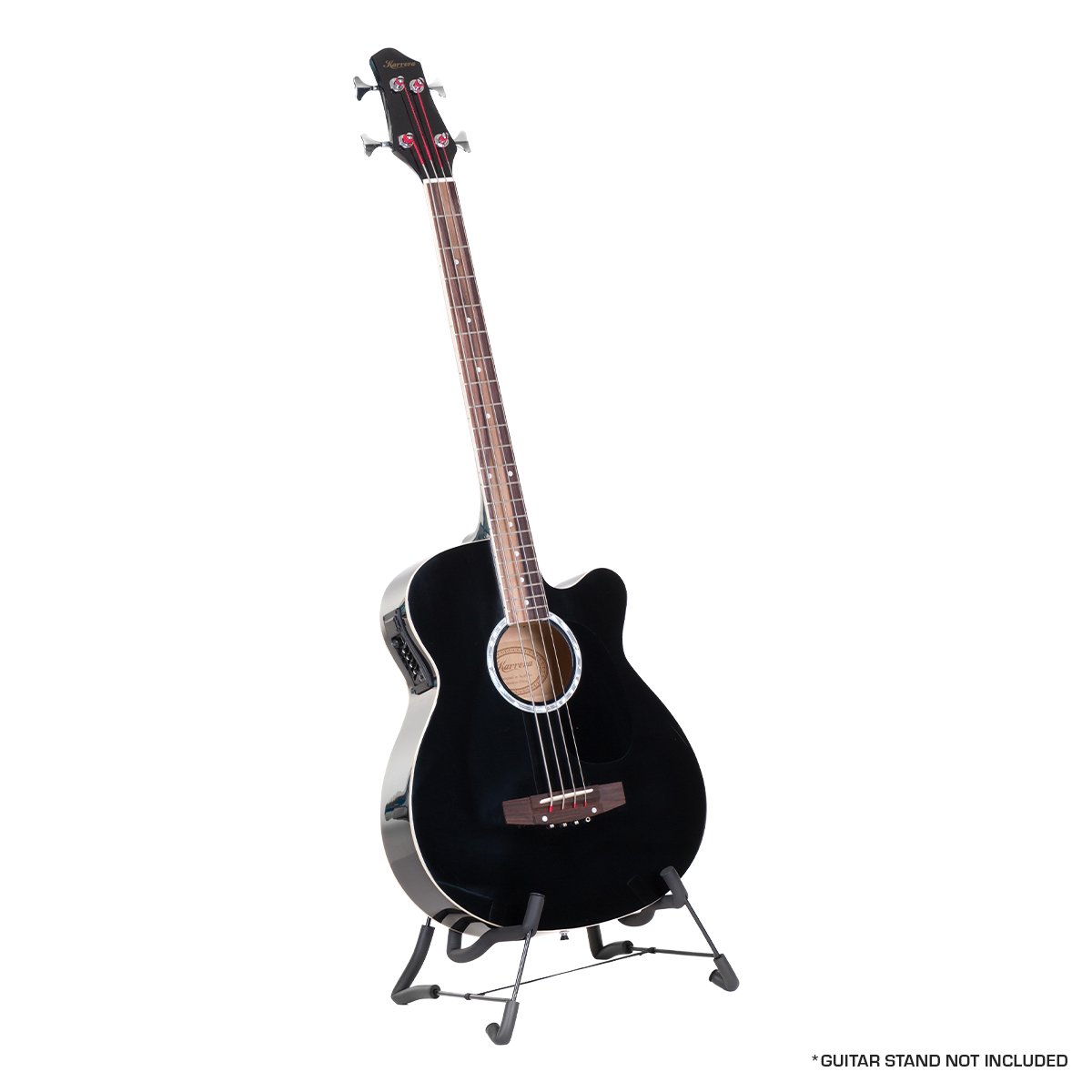 Karrera 43in Acoustic Bass Guitar - Black - SILBERSHELL