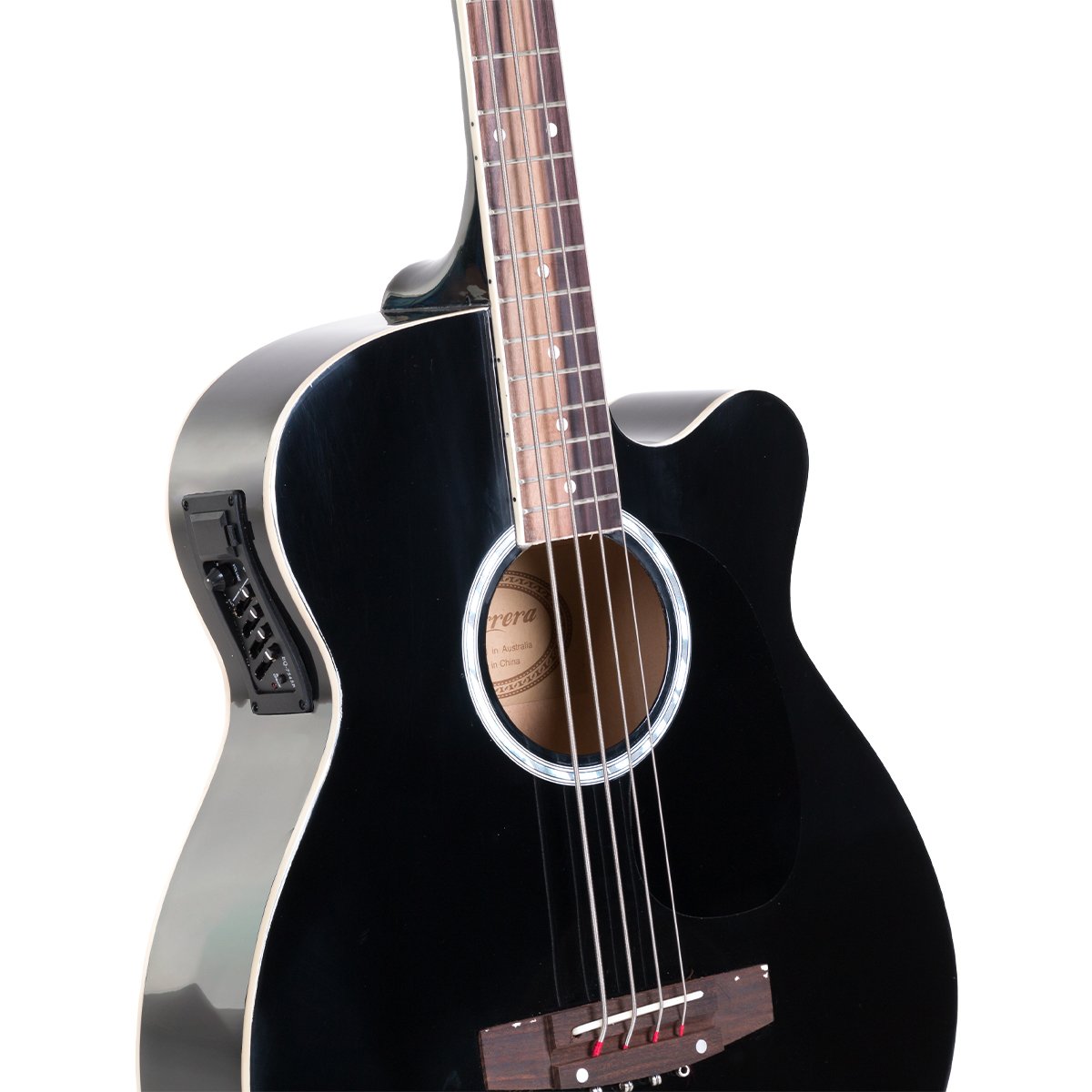 Karrera 43in Acoustic Bass Guitar - Black - SILBERSHELL